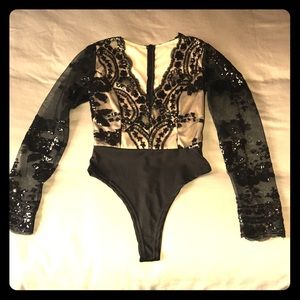 Black sequin bodysuit